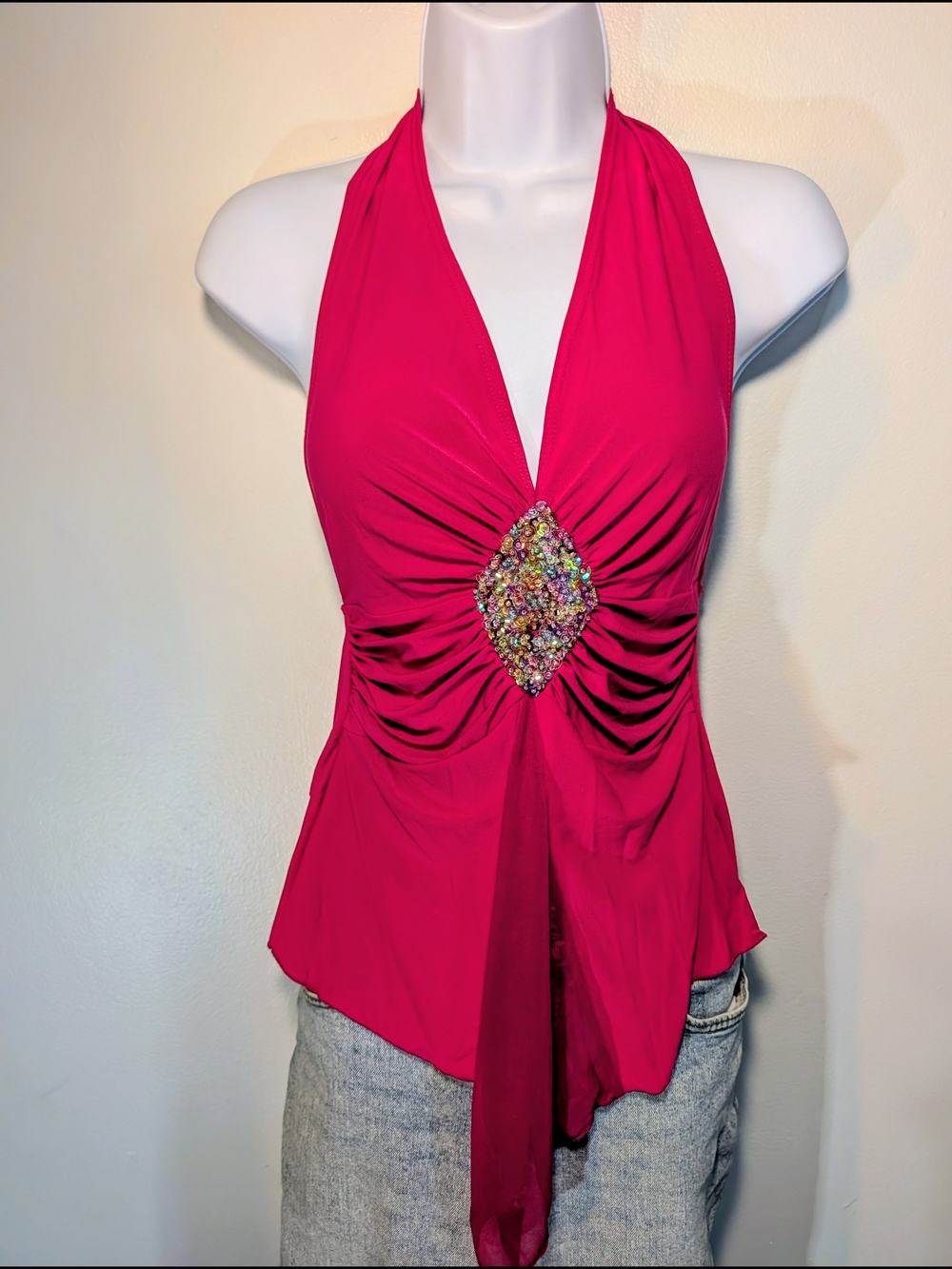 Prada Jewel-Accent Women's Halter Top - Picture 2 of 8